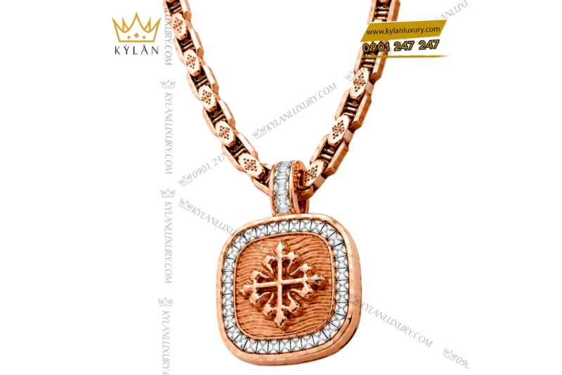 Dây chuyền Patek Philippe vàng hồng Au750 đính kim cương