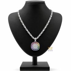 Dây chuyền Rainbow vàng trắng Au750 đính kim cương