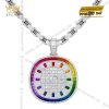 Dây chuyền Rainbow vàng trắng Au750 đính kim cương