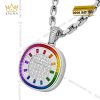 Dây chuyền Rainbow vàng trắng Au750 đính kim cương