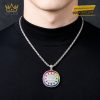Dây chuyền Rainbow vàng trắng Au750 đính kim cương