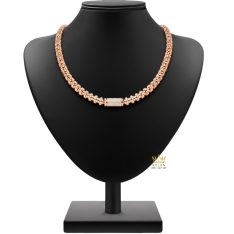 Dây chuyền nam vàng hồng Au750 đính kim cương