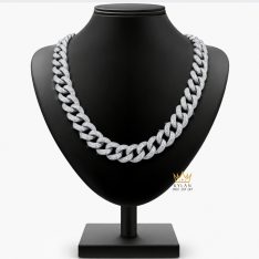 Dây chuyền nam vàng trắng Au750 đính kim cương