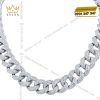 Dây chuyền nam vàng trắng Au750 đính kim cương