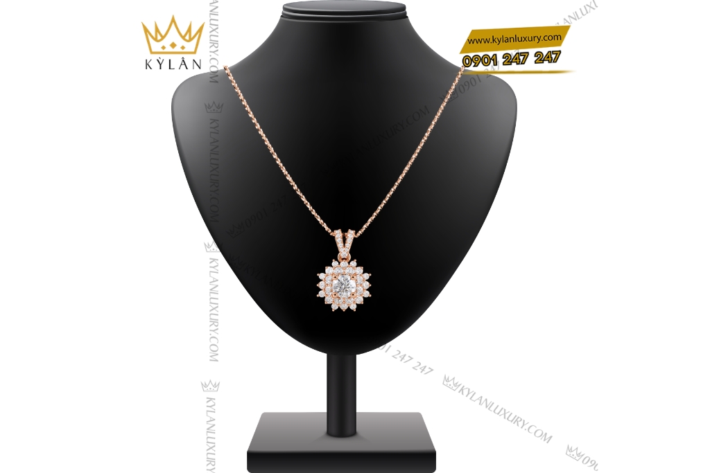 Kỳ Lân Luxury Day chuyen vang hong Au750 dinh kim cuong 1 1 Dây chuyền vàng hồng Au750 đính kim cương