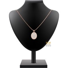 Dây chuyền vàng hồng Au750 đính kim cương