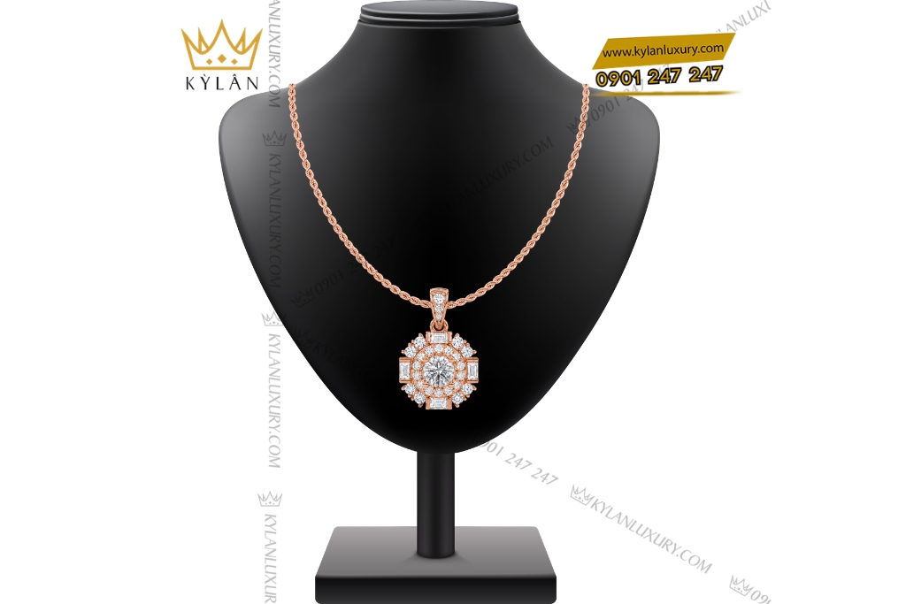 Kỳ Lân Luxury Day chuyen vang hong Au750 dinh kim cuong 2 2 Dây chuyền vàng hồng Au750 đính kim cương