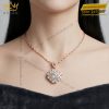 Dây chuyền vàng hồng Au750 đính kim cương