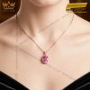 Dây chuyền vàng hồng Au750 đính viên chủ sapphire hồng