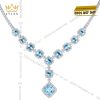Dây chuyền vàng trắng Au750 đính kim cương và đá Topaz