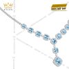 Dây chuyền vàng trắng Au750 đính kim cương và đá Topaz