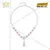Dây chuyền vàng trắng Au750 đính kim cương và sapphire hồng