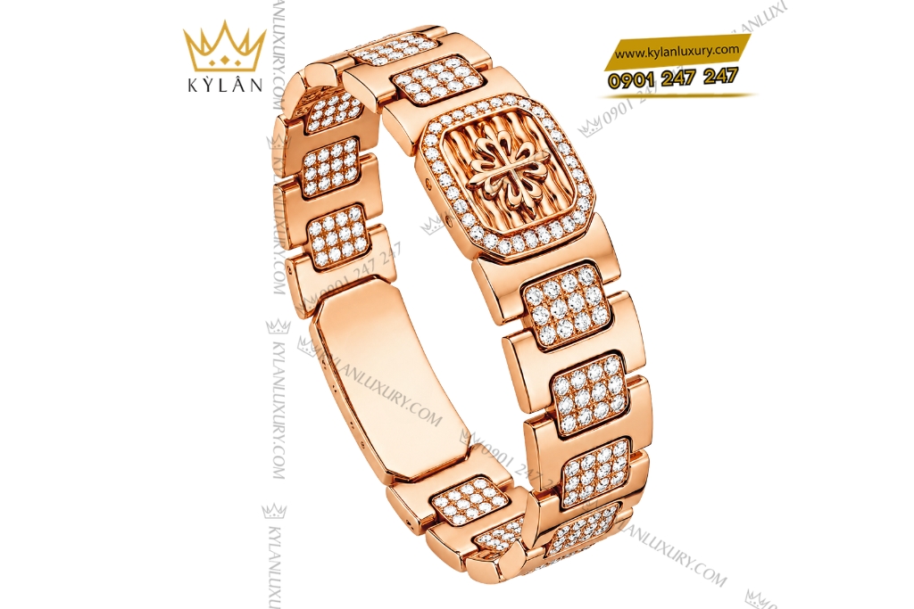 Lắc tay Patek Philippe vàng hồng Au750 đính kim cương