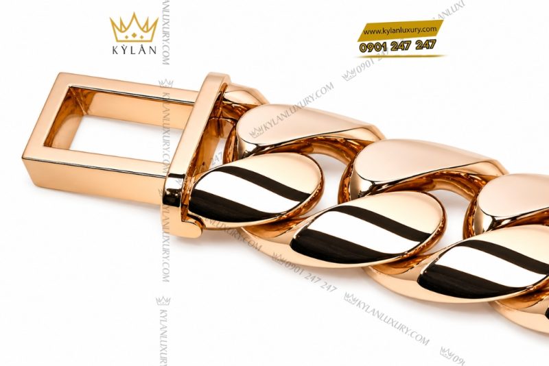 Lắc tay nam CN vàng hồng Au750 đính kim cương