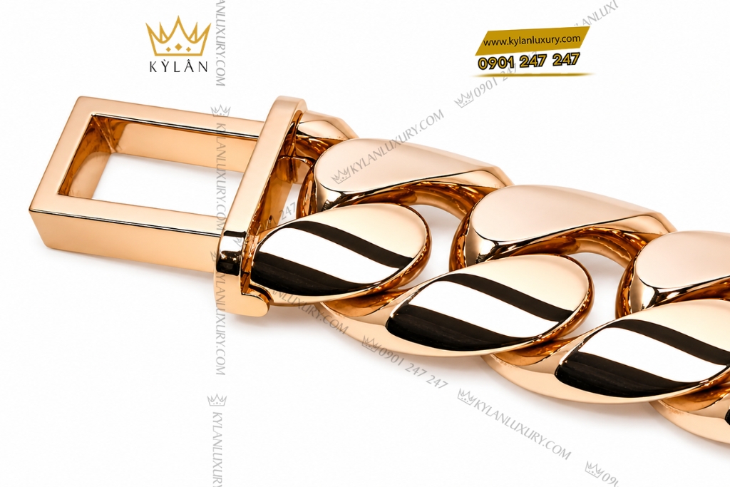 Kỳ Lân Luxury Lac tay nam CN vang hong Au750 dinh kim cuong 7 Lắc tay nam CN vàng hồng Au750 đính kim cương