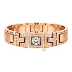 Lắc tay nam vàng hồng Au750 đính kim cương