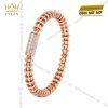 Lắc tay nam vàng hồng Au750 đính kim cương