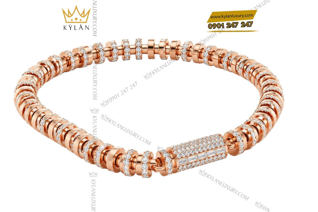 Kỳ Lân Luxury Lac tay nam vang hong Au750 dinh kim cuong 5 Lắc tay nam vàng hồng Au750 đính kim cương
