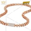 Lắc tay nam vàng hồng Au750 đính kim cương