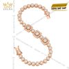 Lắc tay vàng hồng Au750 đính kim cương