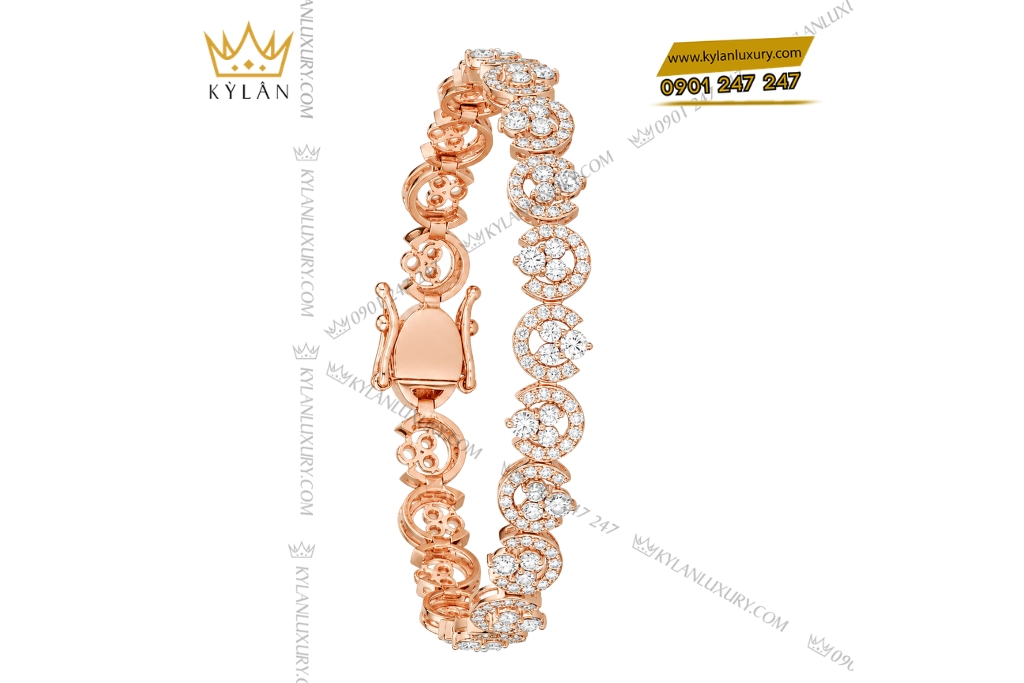 Kỳ Lân Luxury Lac tay vang hong Au750 dinh kim cuong 6 2 Lắc tay vàng hồng Au750 đính kim cương