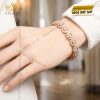 Lắc tay vàng hồng Au750 đính kim cương