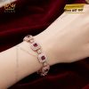 Lắc tay vàng hồng Au750 đính kim cương và sapphire đỏ