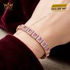 Lắc tay vàng hồng Au750 đính kim cương và sapphire hồng