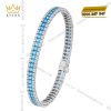 Lắc tay vàng trắng Au750 đính kim cương và đá Topaz