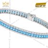 Lắc tay vàng trắng Au750 đính kim cương và đá Topaz