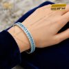 Lắc tay vàng trắng Au750 đính kim cương và đá Topaz