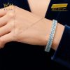 Lắc tay vàng trắng Au750 đính kim cương và đá Topaz