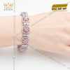 Lắc tay vàng trắng Au750 đính kim cương và sapphire hồng