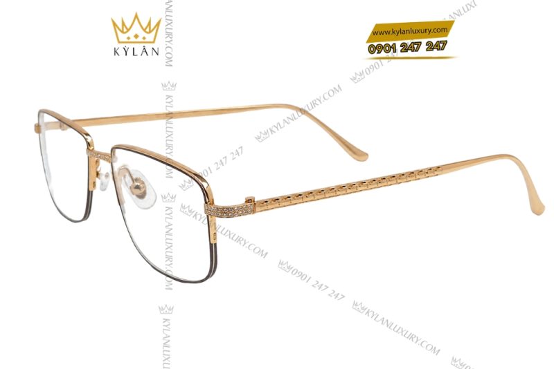 Mắt kính vàng Au750 đính kim cương