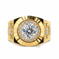 Nhẫn Rolex vàng vàng Au750 đính viên chủ 8ly1