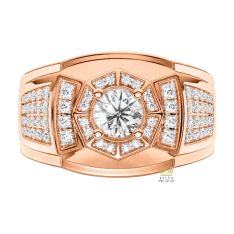 Nhẫn nam vàng hồng Au750 đính kim cương
