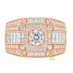 Nhẫn nam vàng hồng Au750 đính kim cương