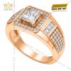 Nhẫn nam vàng hồng Au750 đính kim cương