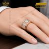 Nhẫn nam vàng hồng Au750 đính kim cương