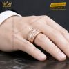 Nhẫn nam vàng hồng Au750 đính kim cương
