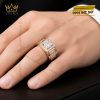 Nhẫn nam vàng hồng Au750 đính kim cương