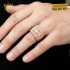 Nhẫn nam vàng hồng Au750 đính kim cương