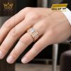Nhẫn nam vàng hồng Au750 đính kim cương