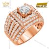 Nhẫn nam vàng hồng Au750 đính kim cương