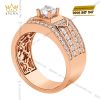 Nhẫn nam vàng hồng Au750 đính kim cương