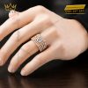 Nhẫn nam vàng hồng Au750 đính kim cương
