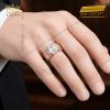 Nhẫn nam vàng hồng Au750 đính kim cương