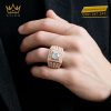 Nhẫn nam vàng hồng Au750 đính kim cương