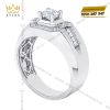 Nhẫn nam vàng trắng Au750 đính kim cương
