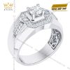 Nhẫn nam vàng trắng Au750 đính kim cương